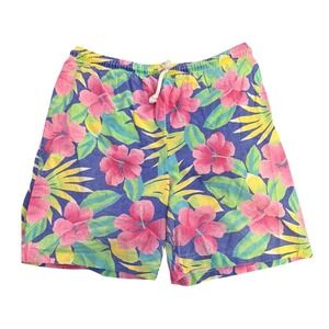Vintage 80's Hamwear Men's Colorful‎ Tropical Print Casual Drawstring Shorts M